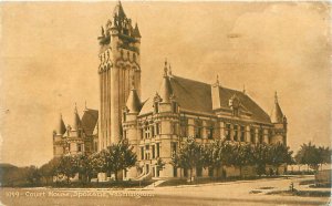 Postcard Spokane Washington Courthouse Sepia Unused