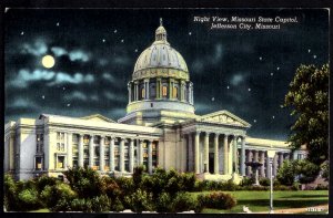 Missouri JEFFERSON CITY Night View Missouri State Capital - Linen