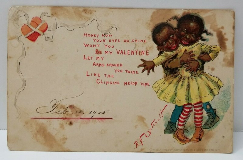  1903 Outcault Valentine 1905 to West Summerville ME Postcard N12