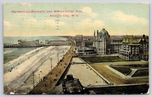 1911 Marlborough Blenheim & Million Dollar Pier Atlantic City NJ Posted Postcard