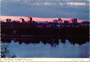 Anchorage Alaska AK Twilight Sunset Vintage Mac Miller Postcard D53