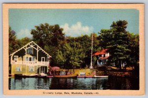 Cromarty Lodge, Bala, Muskoka, Ontario, Canada, Vintage PECO Postcard