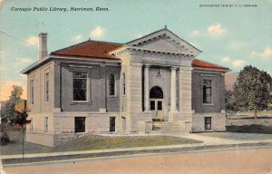 Harriman Tennessee Carnegie Public Library, Color Lithograph, Vintage PC U21456