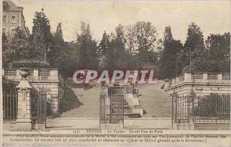 Postcard Old Rennes Tabor Entree Paris street this Staircase formerly situate...