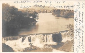 J8/ Milton Vermont RPPC Postcard c1910 Upper Dam River  93