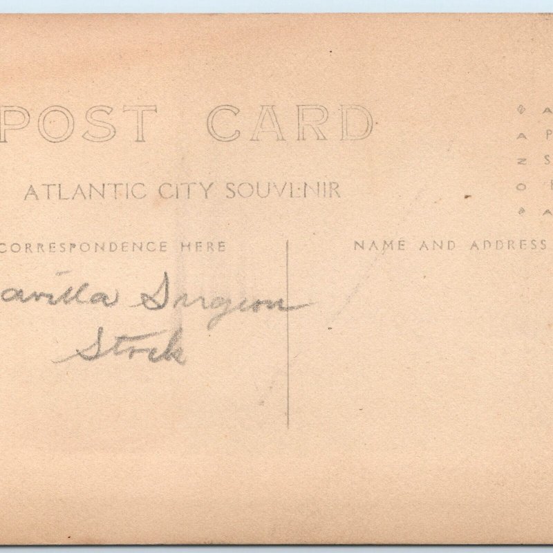 c1900s Atlantic City, NJ Cute Young Lady Girl RPPC Real Photo Postcard ID'd A122