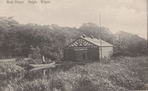 Wigan Rowing Club Boat House Antique Lancashire Postcard