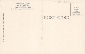 Postcard Houston, Texas As Seen From Sam Houston Park Chrome Unposted 1939-1970s 