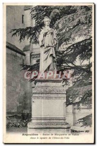 Old Postcard Angouleme Statue of Marguerite de Valois in the square of the Ho...