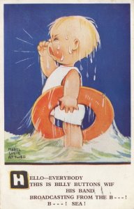 Billy Buttons BBC TV In Sea Mabel Lucie Attwell Old Postcard