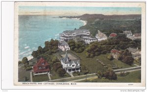 Beach Hotel And Cottages, Charlevoix, Michigan, PU-1928