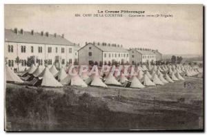 Old Postcard Creuse Picturesque Camp De La Courtine Army barracks and tents
