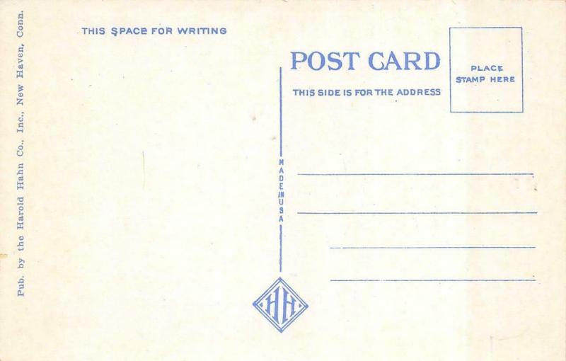 BRIDGEPORT, CT Connecticut  BURROUGHS PUBLIC LIBRARY   c1940's Linen Postcard