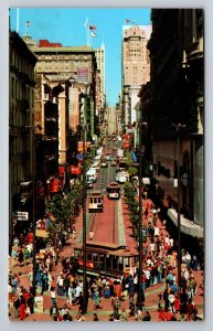 Cable Car At The Turntable San Francisco California Vintage Unposted Postcard