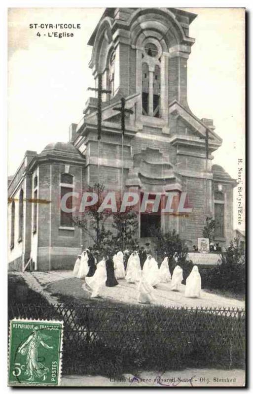 Old Postcard St Cyr L Ecole The Church Wedding