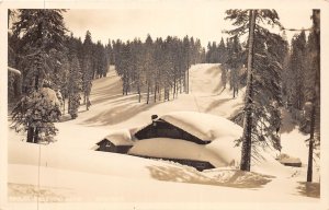 J45/ Yosemite National Park California Postcard RPPC c40s Badger Pass Ski 148