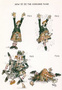 How To Do The Highland Fling Dance Guide Scottish Comic Humour Postcard