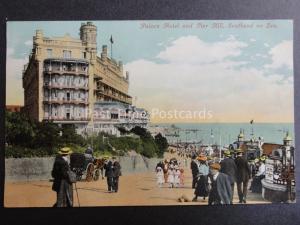 Essex SOUTHEND ON SEA Palace Hotel & Pier Hill c1906 Postcard