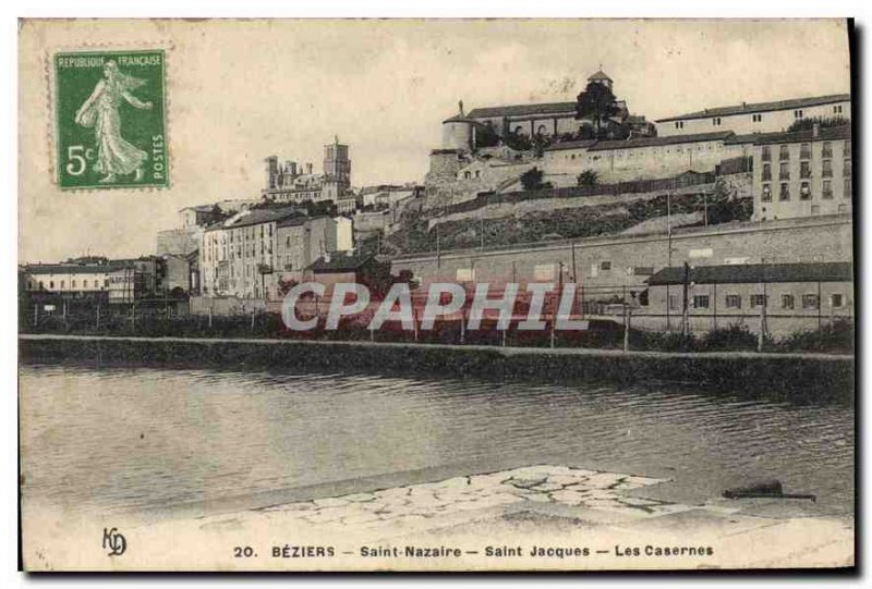 Old Postcard Beziers Saint Nazaire Saint Jacques The Barracks