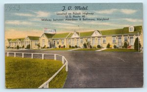 BRADSHAW, Maryland MD ~ Roadside T.V. MOTOR COURT MOTEL c1940s Linen Postcard