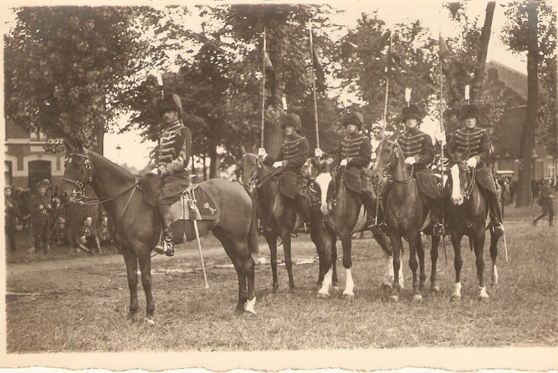 Horses. . Military Parade Old vintage real photo postcard