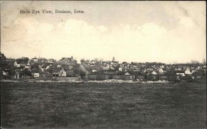 Denison Iowa IA Bird's Eye view c1910 Vintage Postcard