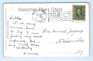 Stamford CT Connecticut Summer Street Postcard