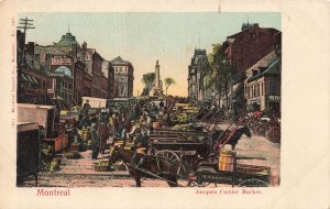 MONTREAL QUEBEC CANADA~Jacques Cartier Square-Busy Market~1900s PHOTO POSTCARD