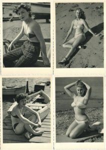 PIN UP EROTIQUE RISQUE BATHING GIRLS FEMMES 22 CPA 1950's