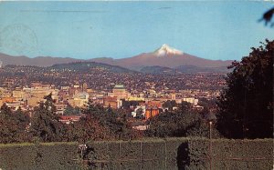 Portland Oregon and Mt. Hood 1967 Panoramic View