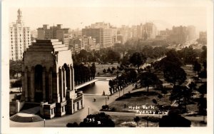 1920s Hyde Park Sydney New South Wales Australia Real Photo Postcard