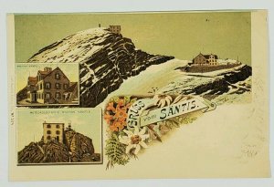 Gruss vom SANTIS Meteorologische Station & Gasthof c1898 (Suisse) Postcard G11