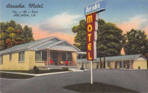 Arcadia Louisiana Arcadia Motel Linen Vintage Postcard AA32631