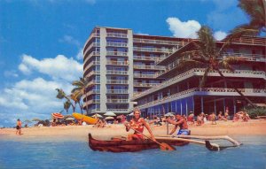 THE REEF HOTEL Waikiki Beach, Hawaii c1960s Vintage Postcard