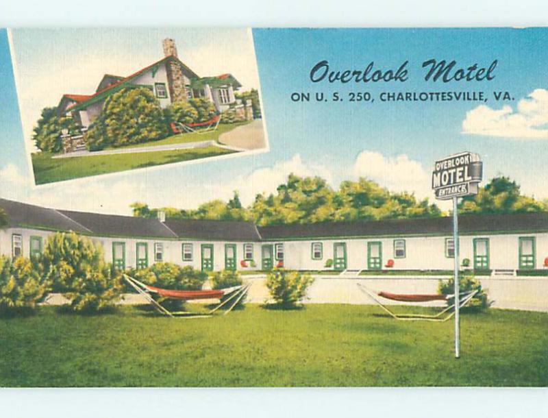 Unused Linen OVERLOOK MOTEL Charlottesville Virginia VA u7972@