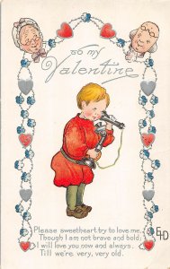 F81/ Valentine's Day Love Postcard c1910 Grandparents Child Phone 18