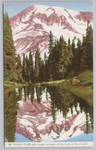 State View~Lake Below Mt Rainier In Olympia Washington~Vintage Postcard