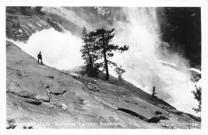 RPPC Waterwheel Falls, Tuolumne Canyon, Yosemite, CA c1950s Vintage Postcard