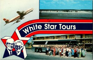 White Star Tours Advertising Seninor Citizens Bus Vintage Postcard D51