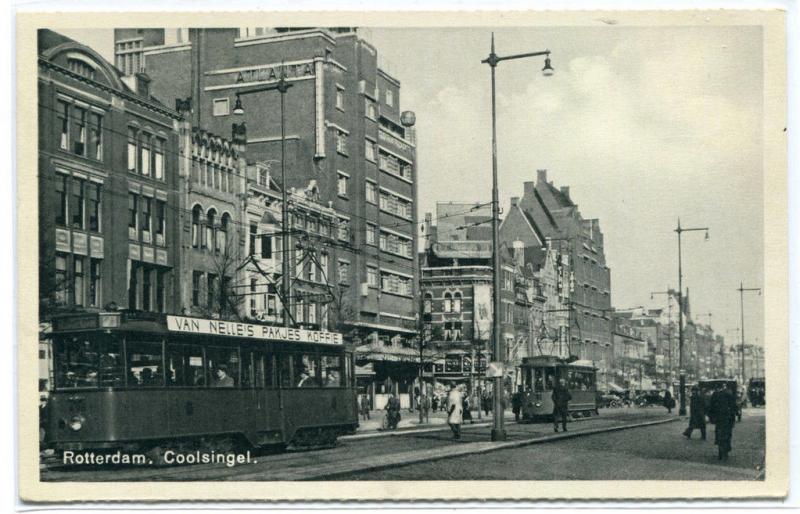 Coolsingel Street Scene Trams Rotterdam Netherlands postcard