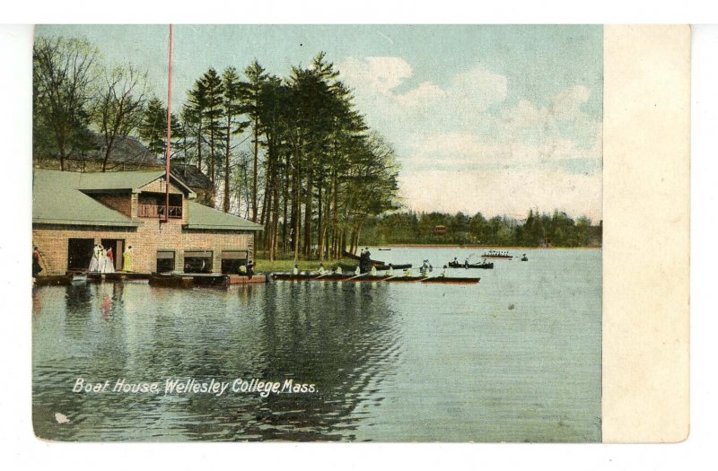 MA - Wellesley. Wellesley College, Boat House & Lake