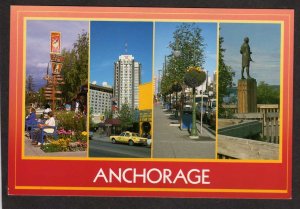 AK Multi View Anchorage Alaska Postcard City Captain Cpt Cook Statue Cook Inlet