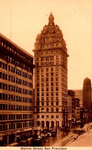 San Francisco, California - A view of Market Street - c1910 - Sepia colored