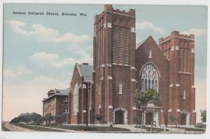 c1920 KENOSHA Wisconsin WI Postcard GERMAN LUTHERAN CHURCH