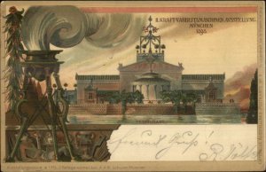 1898 Munchen Arbeitsmachinen Austellung Machinery Exhibition Postcard