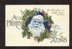 SANTA CLAUS WHITE HAS MARRY XMAS VINTAGE CHRISTMAS POSTCARD