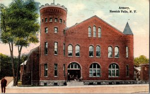 View of Armory, Hoosick Falls NY c1917 Vintage Postcard R53