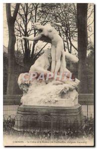 Old Postcard Limoges Oak and the Reed (of COUTHEILLAS sculptor Lomousin)