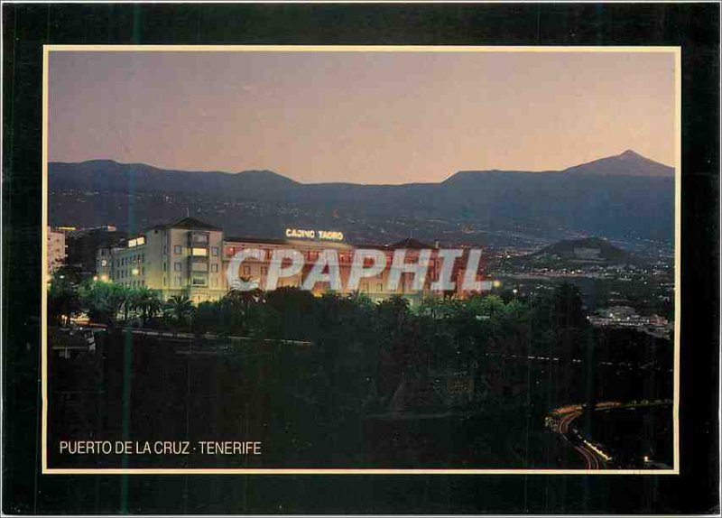 Postcard Modern Islas canarias casino Taoro puerto y el Teide in Tenerife cruz