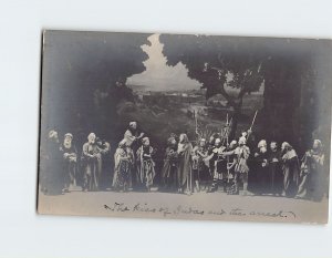 Postcard The kiss of Judas and the arrest, Passionsspiele Oberammergau, Germany